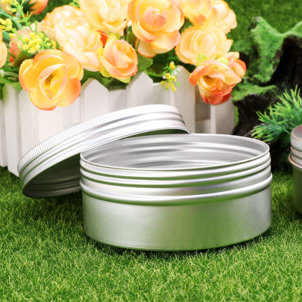 Tin Container Lid - 10개입, 나사식 뚜껑이 달린 알루미늄 병