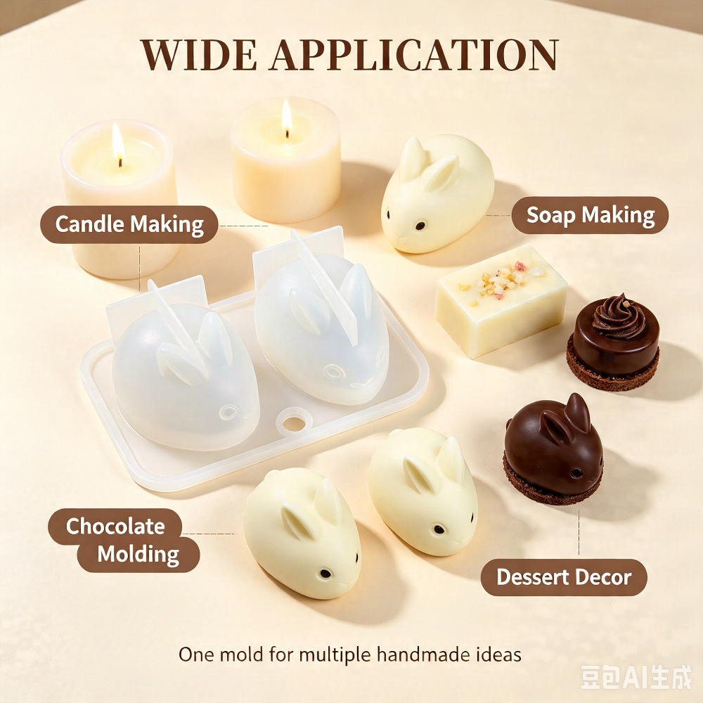 3D 미니 토끼 실리콘 몰드 식품 등급 2구 토끼 모양 - Candle Making Tutorial 리뷰 및 가격