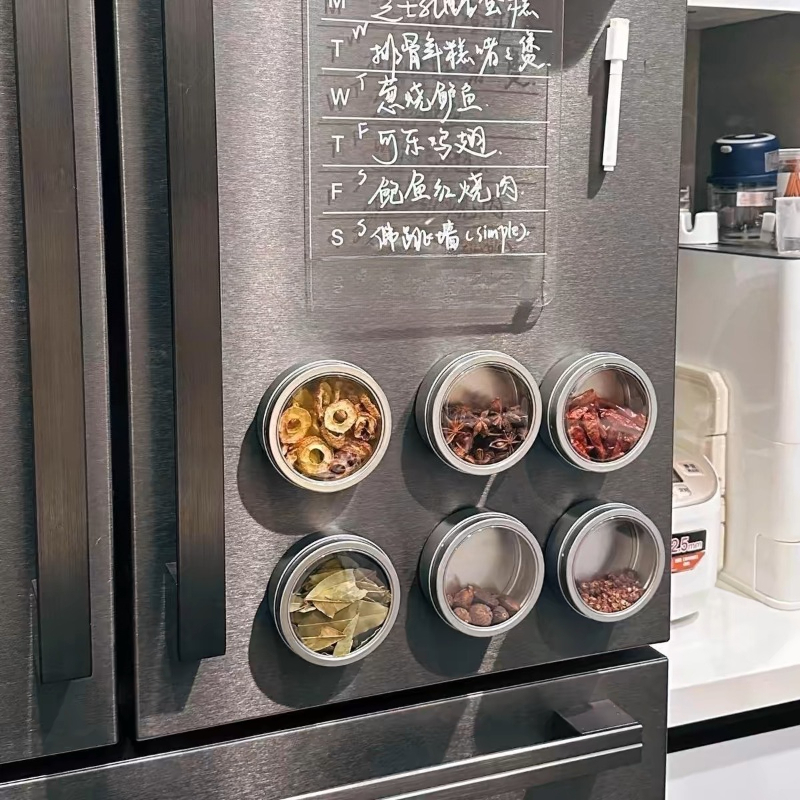 투명 뚜껑이 있는 자석 부착형 향신료 보관 용기, 벽에 - Tin Container Lid 리뷰 및 가격